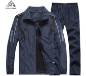 Conjuntos de chándal para hombre, conjunto de gimnasio, ropa deportiva para hombre, conjunto de dos piezas de chaqueta y pantalones, chándal para hombre L azul marino
