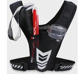 Mochila para correr de noche para hombre y mujer, chaleco reflectante para ciclismo, mochila para correr, mochila de hombro con soporte para botella de agua, bolsa deportiva para gimnasio negro