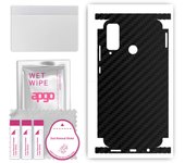 apgo Protective Skin Sticker for the back+sides compatible with Honor Play 4T, Full Wrap Film, Foil, Vinyl - Pattern Carbon Black