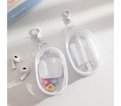 Estuche de almacenamiento transparente, caja misteriosa, llavero, estuche de almacenamiento, billetera gruesa, lindo bolso para muñecas, organización blanco