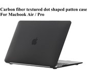 Carbon fiber textured dot shaped patten hardshell case For Macbook Air 13.3 13.6 inch Laptop Cases for Mac Book Pro 13.3 14.2 16.2 Cover Air13.3 A1932 A2179 A2337 negro