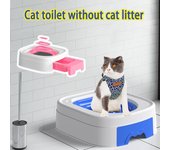 2025 Último entrenador de inodoro para gatos, caja de arena reutilizable para gatos sin arena para gatos, enseñando a los gatos a usar herramientas para el baño color rosa