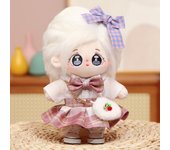 Muñeca de peluche de 20 cm, ropa de tocador, muñeca de algodón para niñas, juguete para vestir 20cm (with skeleton)