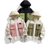 Abrigos de otoño, chaquetas de hombre, chaquetas casuales estilo ropa de trabajo, chaquetas de montañismo de moda para parejas, chaquetas de exterior para hombre M
