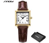 Nueva llegada SINOBI, relojes de cuarzo de lujo para mujer, relojes de pulsera de diseño a la moda para mujer, elegante caja cuadrada, el mejor reloj femenino negro