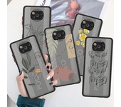Funda rígida mate con diseño de cara para Xiaomi Mi Poco X3 NFC M3 11 10 12 9T 11T 10T Pro Note 10 Lite Xiaomi Poco X3 NFC