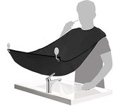 Capa de afeitado para hombre, antiadherente, con ventosa fuerte, ideal como regalo para hombres, delantal de tela para recoger barba. blanco