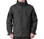 Chaquetas Soft Shell verde militar para hombre, chaquetas tácticas a prueba de viento, chaquetas de combate militares para hombre, abrigos bombardero con capucha para hombre M negro