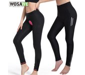 Pantalones de ciclismo WOSAWE Pantalones largos para mujer para bicicleta de montaña con acolchado de gel S negro