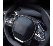 Para Peugeot 508 Allure SW GT ABS fibra de carbono decoración del volante del coche cubierta embellecedora accesorios de coche estilo ABS Matte
