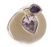 Anillo de plata con nácar 'Happiness' 52