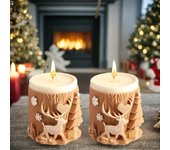 Molde de silicona para velas cilíndricas con diseño de árbol de Navidad, reno, copo de nieve, alce, regalos de Navidad
