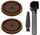 Tapa reutilizable para cápsulas de café, gel de sílice de grado alimenticio, tapa resistente al medio ambiente con cuchara de cepillo para