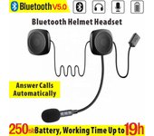Auriculares para casco NYF T2 con Bluetooth V5.0 para motocicleta, inalámbricos, estéreo, con altavoz y micrófono manos libres y control de voz.
