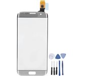 Reemplazo de lente de cristal digitalizador de pantalla táctil para Samsung Galaxy S7 Edge con herramientas (plata) blanco