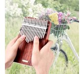 LINGTING K17A Piano de pulgar portátil de 17 teclas Kalimba Mbira Sanza Padauk Matetial con bolsa de almacenamiento borgoña