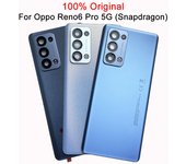 Carcasa trasera de vidrio templado para Oppo Reno 6 Pro 5G Snapdragon Reno6 + tapa de batería y reparación de lente de cámara. azul ártico