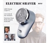 Afeitadora de barba, cortadora de pelo recargable por USB, eléctrica, portátil, para hombres, cuchilla, maquinilla de afeitar inalámbrica plata