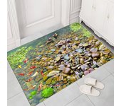 Alfombra de entrada colorida para baño, cocina, pasillo, antideslizante, absorbente de agua, para cocina, baño, patrón de adoquines 40*60cm