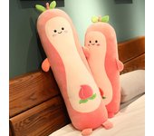 Nueva almohada de melocotón, juguete de peluche, almohada larga, relleno de algodón, muñeca grande para niños, venta al por mayor, regalo de Navidad, felicitaciones navideñas 55cm