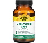 Country Life, L Glutamine Capsules, 500 mg, 100 Vegan Capsules
