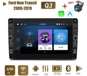 Radio de 8 pulgadas 2 Din Android Navegación GPS para coche para Ford New Transit 2009-2019 con botón Perilla Reproductor multimedia Audio estéreo Auto Carplay 2+32GB 1+32GB