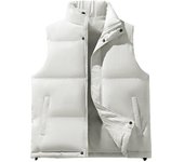 Chaqueta deportiva de color liso para hombre con chaleco de algodón para otoño e invierno. XXXXXL blanco