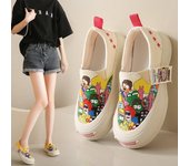 Zapatillas de deporte con estampado 2024, zapatos de mujer, tenis de lona para mujer, zapatos deportivos informales para mujer, zapatillas de plataforma para mujer 42 amarillo