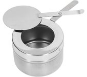 Horno de cera portátil de acero inoxidable con asa y tapa para calentar alimentos.