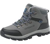 Botas de nieve para hombre, zapatos informales a la moda, zapatillas de deporte cálidas para exteriores, botines de invierno, zapatos de senderismo para hombre, zapatos cómodos para caminar, zapatillas de deporte 39 negro