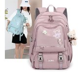 Mochilas escolares para niñas, mochilas escolares grandes, mochilas escolares Kawaii, mochilas escolares para niños, mochilas escolares impermeables, mochilas de viaje para ordenador portátil color rosa