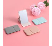Espejo de mano plegable para maquillaje, mini espejo de mano portátil de un solo lado, espejo cosmético plegable de alta definición, herramientas de tocador blanco