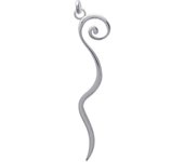 Les Trésors De Lily [D7301] - Pendentif Argent 'Calligraphie' argenté - 13x60 mm plata