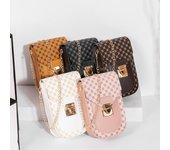 Bolso para teléfono móvil con diseño de flores y lunares, bolso para teléfono móvil, bolso de mujer, bolso bandolera con cadena versátil y de moda blanco