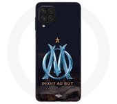 Funda Maniacase para Samsung Galaxy A22 4G OM logo estadio azul y dorado