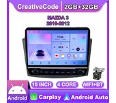 10 pulgadas para MAZDA 3 2010-2012 con botón perilla Radio de coche Multimedia Carplay 2Din Audio estéreo Android Video 2 + 32GB
