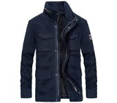 Chaqueta militar para hombre de alta calidad Otoño Invierno prendas de vestir algodón Cargo multibolsillo abrigos medio largos Campera masculina M