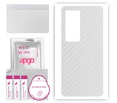 apgo Protective Skin Sticker for the back compatible with Vivo X60 Pro Plus, Wrap Film, Foil, Vinyl - Pattern Transparent Carbon