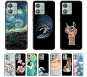 Para Motorola Edge 40 Neo funda Moto Edge 40 Neo silicona negra 6,55 pulgadas fundas lindas de dibujos animados protección completa a prueba de golpes fundas anticaída marrón