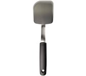 Espátula OXO Alta resistencia al calor Acero inoxidable fino recubierto de silicona Flexibilidad moderada Espátula de silicona Mini Gris Apto para lavavajillas gris