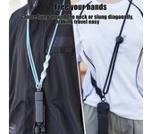 Correa de cuerda antipérdida para el cuello con cordón ajustable para cámaras Insta360 X4 negro