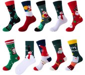 Calcetines midi con estampado navideño para otoño e invierno, calcetines navideños, calcetines cálidos deportivos informales One Size negro