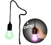 Lámpara LED multicolor con bombilla vintage a pilas