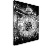 Cuadros en Lienzo Reloj 40x60 negro/blanco