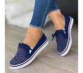 Zapatillas de deporte informales con cordones para mujer, de color liso, de lona vulcanizada y transpirable, para verano de 2024 35 negro