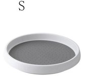 Estante de almacenamiento giratorio de 360 ​​grados, bandeja multifuncional de 3 tamaños para accesorios organizadores de cocina S blanco