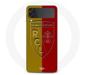 Coque Maniacase pour Samsung Galaxy Z Flip4 RCL LENS Logo fond jaune et rouge
