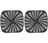 2 alfombrillas de silicona reutilizables para freidora Ninja Foodi AG301, resistentes a arañazos. negro