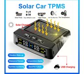 Sistema TPMS de Monitoreo de Presión de Neumáticos para Coche con 4 Sensores, Pantalla LCD Digital, Alimentación Solar, Alarma de Seguridad Automática, Probador Automotriz 4-External Sensor