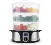 H.Koenig Vaporera electrica sin bpa 12 litros, 3 Recipientes Extraibles, 1000 W, Temporizador hasta 60 Minutos VAP12, plastico, Metal, unico